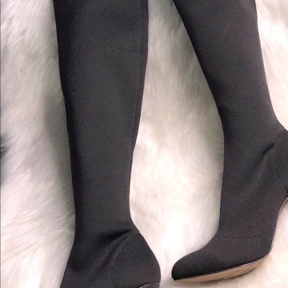 New , Fabric upper -over the knee boot leather outsole - Picture 5 of 13